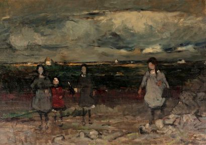 Abel BERTRAM Abel BERTRAM, 1871-1954

Groupe de fillettes en route pour la plage,...