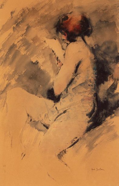 Abel BERTRAM Abel BERTRAM, 1871-1954

Redhead with negligee

watercolour and gouache...