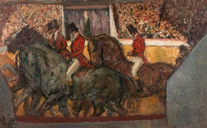 Marcel COSSON Marcel COSSON, 1878-1956

Squires in the circus

oil on cardboard (cracks,...