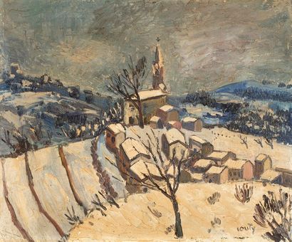 Jean COUTY Jean COUTY, 1907-1991
Village sous la neige
oil on panel (cracks and small...