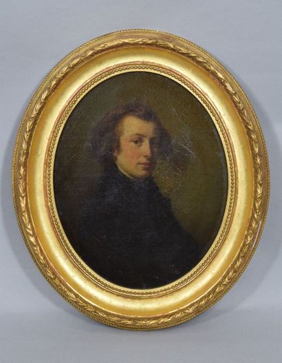 null FRENCH ROMANTIC SCHOOL 

Mid-19th century 

Portrait of a man with brown hair...