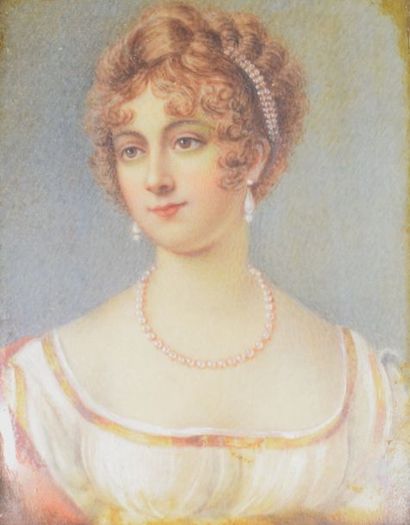 null ECOLE FRANÇAISE DU XIXÈME SIECLE 

Portrait de jeune princesse au diadème de...