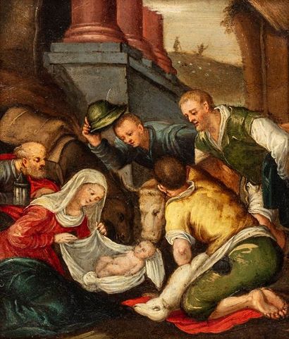 null FLEMISH SCHOOL OF THE XVI CENTURY 

The Adoration of the Shepherds 

Oil on...