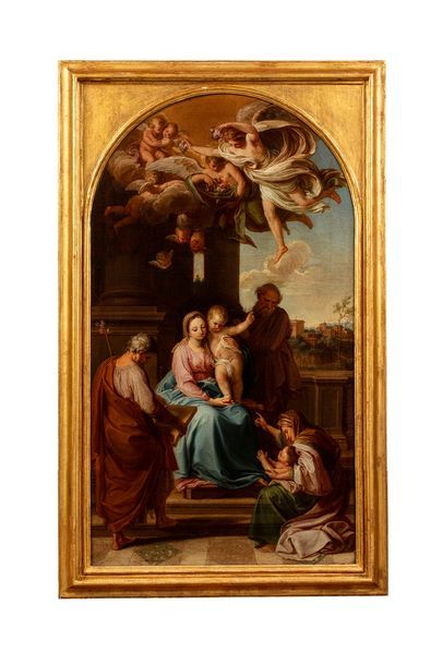 null BATONI POMPEO GIROLAMO (Atelier de)
Lucques 1708 - Rome 1787
La Sainte Famille...
