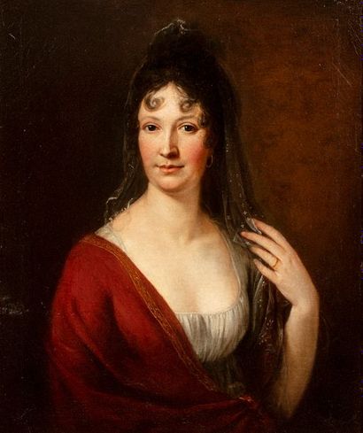 null LEFEBVRE ROBERT (Attributed to) 

Bayeux 1755 - Paris 1830 

Portrait of a woman...