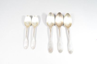 null Silver cutlery (950) including: three table spoons and two forks, two dessert...