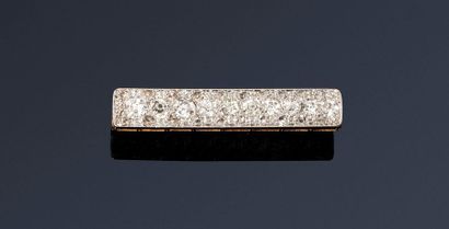 Barrette in 18K (750) yellow gold and platinum...