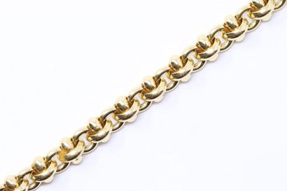 null 18K (750) yellow gold bracelet with interlocking rings.

Wrist circumference:...