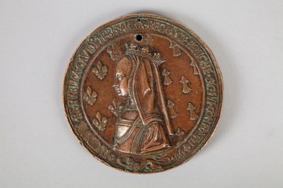 null LOUIS XII ET ANNE DE BRETAGNE (1499) 

Médaille en bronze.113 mm. Nicolas Leclerc,...