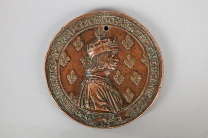 null LOUIS XII ET ANNE DE BRETAGNE (1499) 

Médaille en bronze.113 mm. Nicolas Leclerc,...