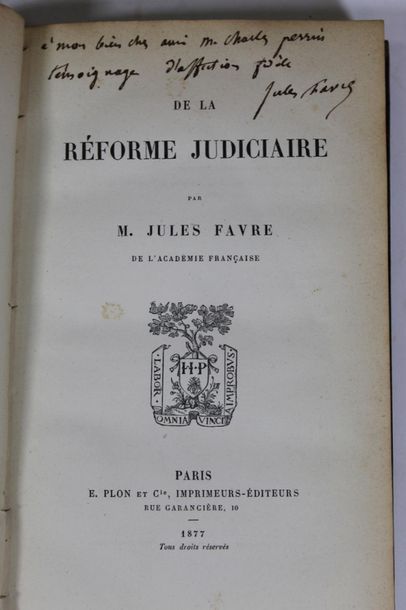 null FAVRE Jules

De la réforme judiciaire, E. Plon & Cie, Paris 1877, dos à nerf,...