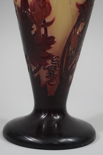 null Etablissements Gallé (1904-1936)

Vase fuselé élevé sur piédouche. 

Epreuve...