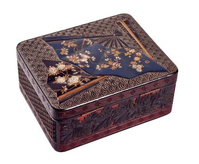 null JAPAN - MEIJI Period (1868 - 1912)

Fubako in black and red lacquer carved on...