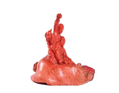 null CHINA - 20th century

Group in red coral, two children catching a turtle on...