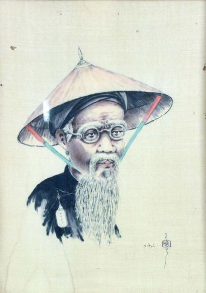 null ANONYME, Gia Dinh school

Portrait of a man / chân dung cua mot nguoi dàn ông

Ink...