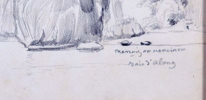 null François De MARLIAVE (1874-1953)
Along Bay / Vinh Ha Long
Black pencil on paper
Signed...