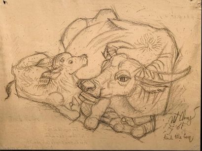 null NGUYEN TIENG CHUNG (1914-1976)
Nguyen Tieng Chung
Group of buffaloes
Pencil...