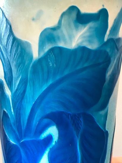 null MULLER CROISMARE - NANCY

Vase cornet sur piedouche. Epreuve en verre double

bleu...