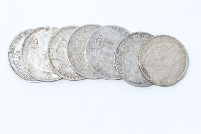 null Ensemble de sept pièces en argent :

FRANCE :

5 francs Louis-Philippe I, tête...