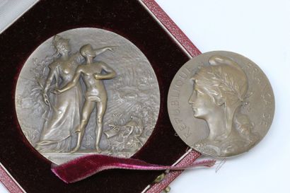 null Two bronze medals:

Ad° Gle de l'assistance publique 1909, obverse of ap. Ch....