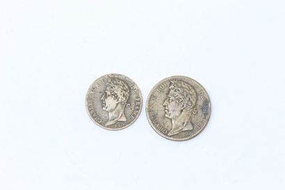 null Two bronze pieces Charles X 1827 H

10 cents, one of the 300,000 exes. B

5...