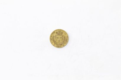 null Gold coin of 20 francs Louis XVIII bust dressed (1814 A).

B to TB.

Weight:...