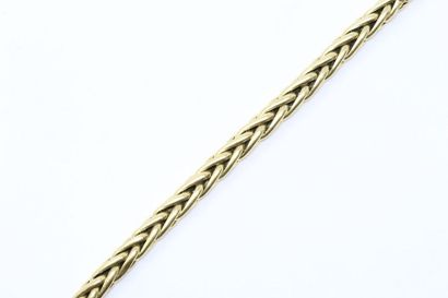 null 18k (750) yellow gold bracelet with palm chain. 

Wrist circumference: approx....