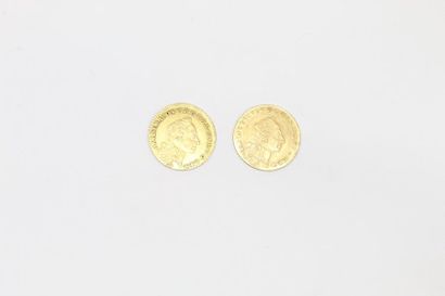 2 pièces en or de 12 Mark - Frederik V (1761...