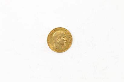 Gold coin of 50 francs Napoleon III bareheaded...