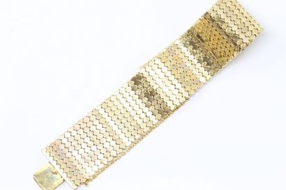null 18k (750) yellow gold bracelet with a plating mesh. 

Wrist circumference: 18...