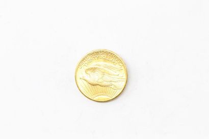 null 20-dollar gold coin "Saint-Gaudens - Double Eagle" with currency (1915).

APC...