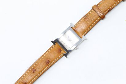 null HERMES Paris 

Ladies' watch, "H Hours" model in steel, stylized rectangular...