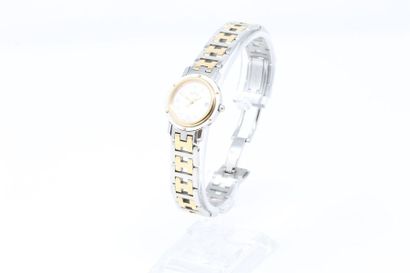 null HERMES Paris 

Ladies' watch, "Clipper" model in steel, round case, bezel punctuated...