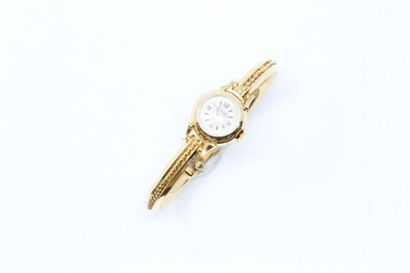 null Ladies' wristwatch in 18k (750) yellow gold, round dial, Arabic numerals and...