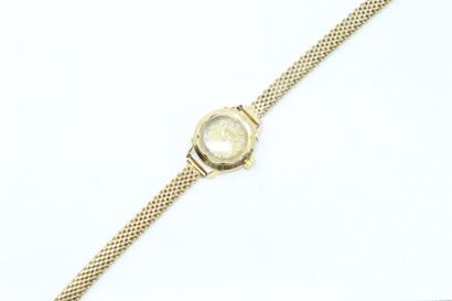 null Ladies' wristwatch, round case in 18k (750) yellow gold, yellow-bottomed dial,...