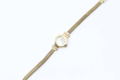 null Montre bracelet de dame en or jaune 18k (750), cadran rond signé Nappey, index...