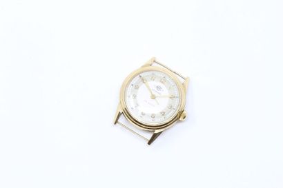 null Round wristwatch case in 18k (750) yellow gold, cream dial, Arabic numerals...