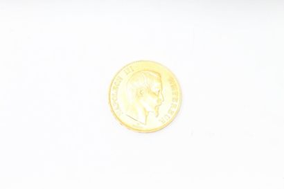 Gold coin of 100 francs Napoleon III bare...