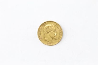 Gold coin of 100 francs Napoleon III head...
