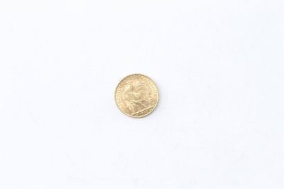 null Pièce en or de 20 francs Coq (1910). 

TTB à SUP. 

Poids : 6.45 g. 