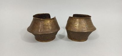  GOURMANTCHE, Mali or Burkina Faso 
Pair of finely decorated bronze ankle bracelets...