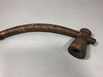  KUBA Pipe, Democratic Republic of Congo 
Finely decorated wood, bone tip and copper...