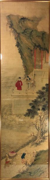 null CHINA - 19th century

Ink and colours on paper, three star gods (Fu Lu Shou...
