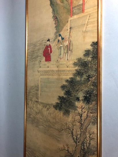null CHINE - XIXe siècle

Encre et couleurs sur papier, trois dieux étoiles (Fu Lu...