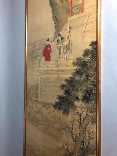 null CHINA - 19th century

Ink and colours on paper, three star gods (Fu Lu Shou...