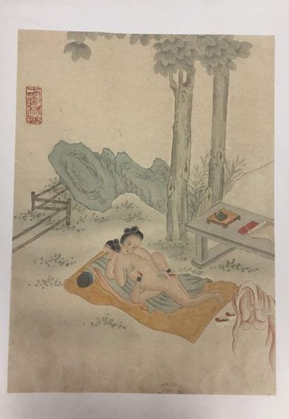 null CHINA, 20th century

Three erotic watercolours on paper.

(pasted on cardboard...