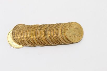 Nineteen gold coins composed of : 

- 12...