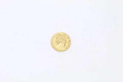 null Gold coin of 20 francs Louis-Philippe I type Domard, laurelled head, 1833 workshop...