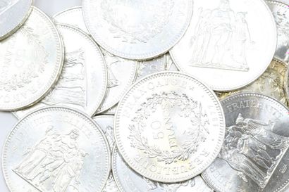 Important lot of silver coins, mostly 50...