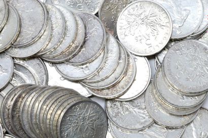 Important lot of silver coins including 5...